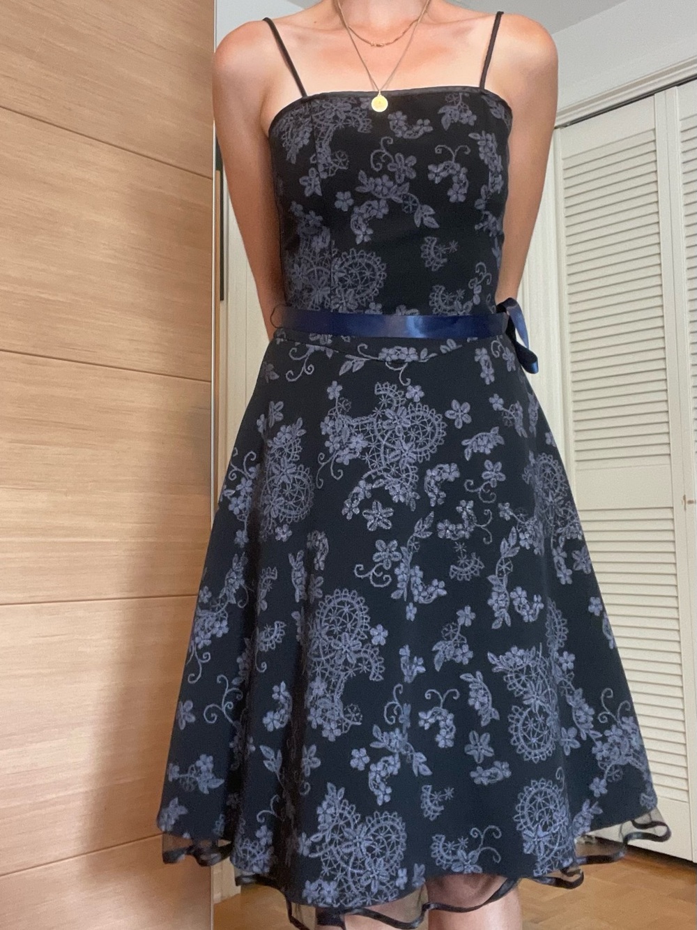 Y2K Inspired Jessica Floral Spaghetti Strap Fit & Flare Dress Size 4
